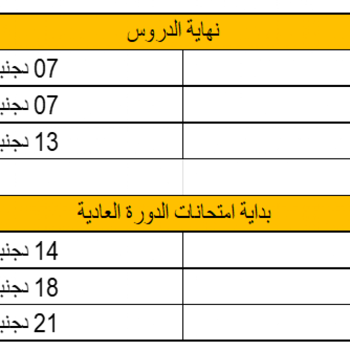 نهاية دروس الدورة الخريفية وبداية الامتحانات برسم الموسم الجامعي 2023- 2024